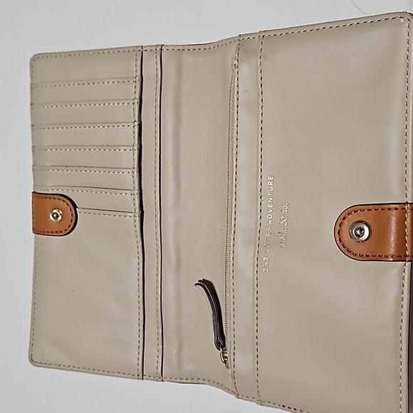 Stella & Dot Brown Checkbook Charge Card Coin Wallet #P-19 - Picture 4 of 14